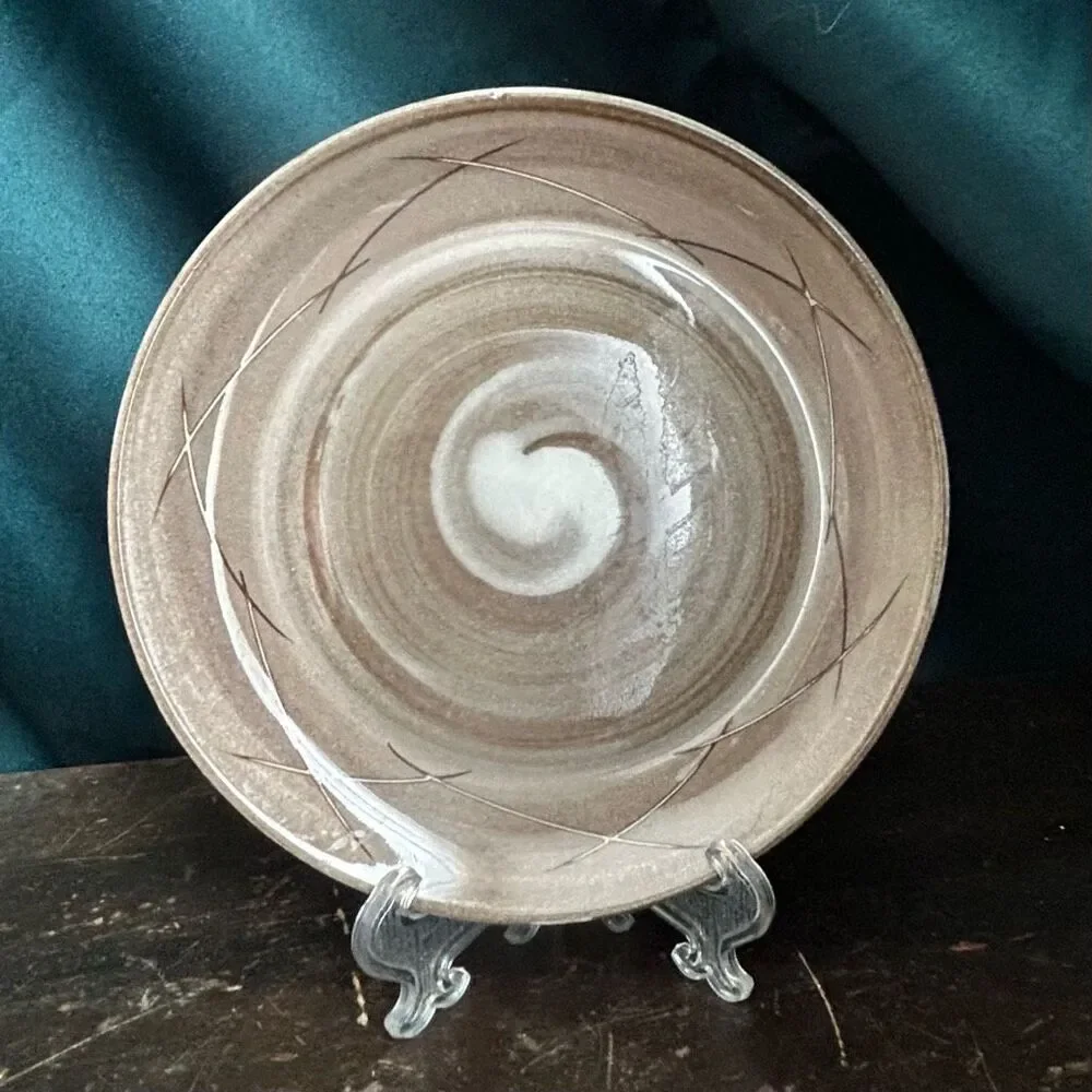 Santa Anita Ware Vreni Brown Swirl Mid Century Bread Plates Set of 4